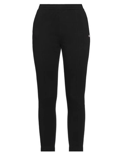 Champion Woman Pants Black Size L Cotton, Elastane In Black