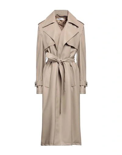 Shop Maria Vittoria Paolillo Mvp Woman Coat Beige Size 2 Polyurethane