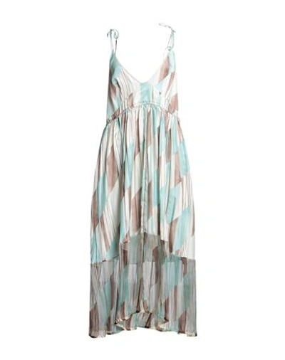 Shop Jil Sander Woman Midi Dress Sky Blue Size 2 Silk