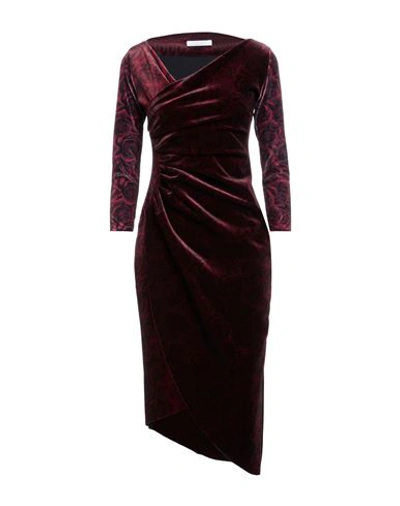 Shop Chiara Boni La Petite Robe Woman Midi Dress Burgundy Size 12 Polyamide, Elastane In Red