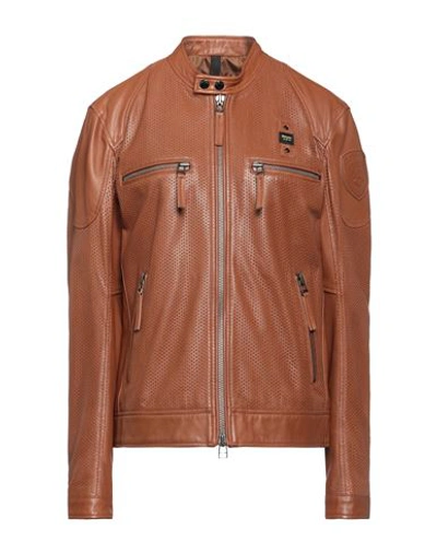Shop Blauer Woman Jacket Brown Size 3xl Soft Leather