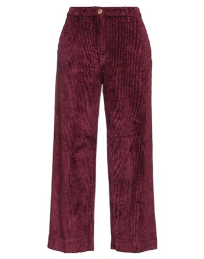 Shaft Woman Pants Garnet Size 26 Cotton, Viscose, Elastane In Red