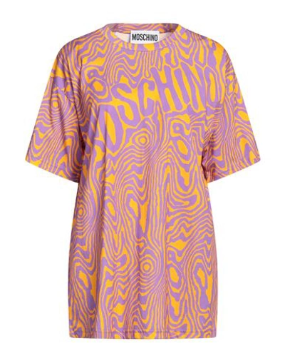 Shop Moschino Woman T-shirt Orange Size S Cotton