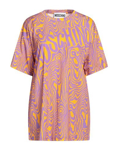 Moschino Woman T-shirt Orange Size M Cotton In Orange