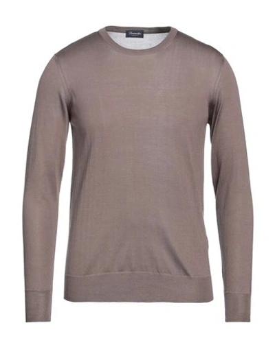 Shop Drumohr Man Sweater Dove Grey Size 42 Silk