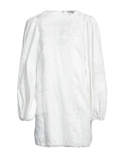Shop Dorothee Schumacher Woman Mini Dress Ivory Size 4 Cotton In White