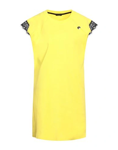 Shop Mangano Woman Mini Dress Yellow Size 8 Cotton