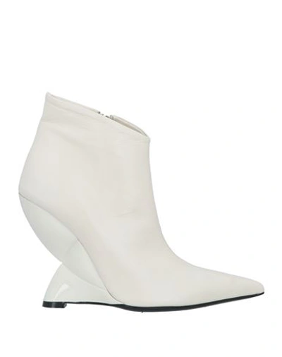 Shop Eddy Daniele Woman Ankle Boots Cream Size 6 Soft Leather In White