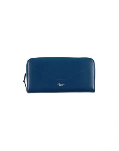 Shop Pineider Woman Wallet Blue Size - Soft Leather