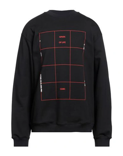 Shop Oamc Man Sweatshirt Black Size L Cotton, Elastane