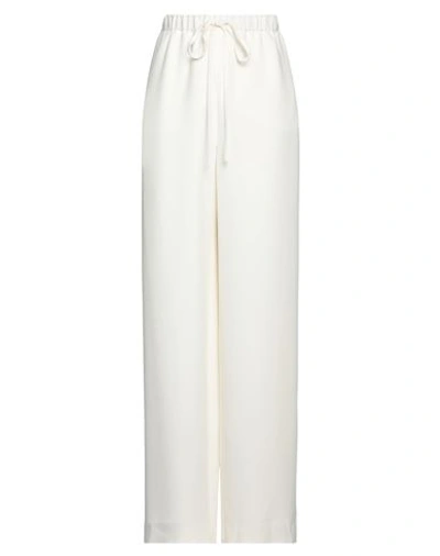 Shop Valentino Garavani Woman Pants Cream Size 4 Silk In White