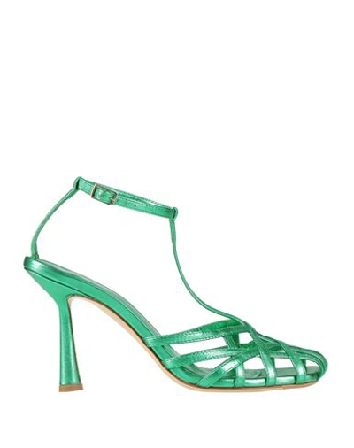 Shop Aldo Castagna Woman Sandals Emerald Green Size 6 Soft Leather