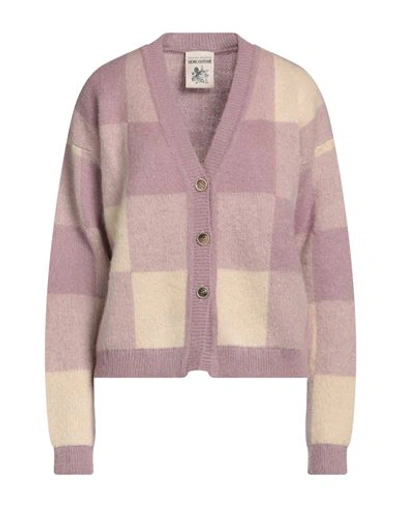 Shop Semicouture Woman Cardigan Lilac Size M Acrylic, Polyamide, Mohair Wool In Purple