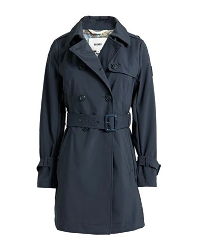 Shop Dekker Woman Overcoat Navy Blue Size 8 Polyester