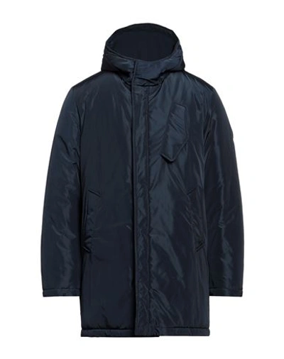 Daniele Alessandrini Man Jacket Navy Blue Size 42 Polyester In Navy Blue