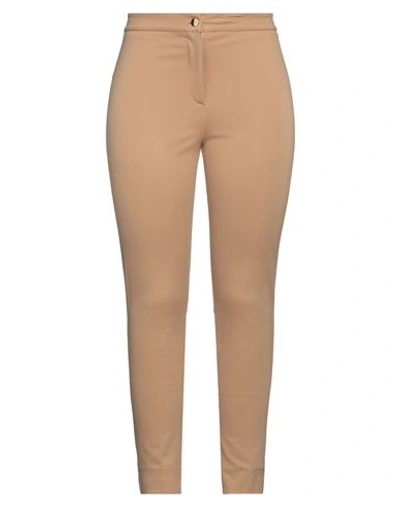 Think Woman Pants Camel Size S Viscose, Polyolefin, Elastane In Beige