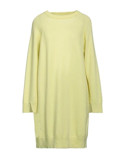 Shop Semicouture Woman Mini Dress Acid Green Size M Wool, Polyamide