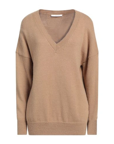 Shop Carla G. Woman Sweater Sand Size 8 Polyacrylic, Alpaca Wool, Polyamide, Polyester In Beige