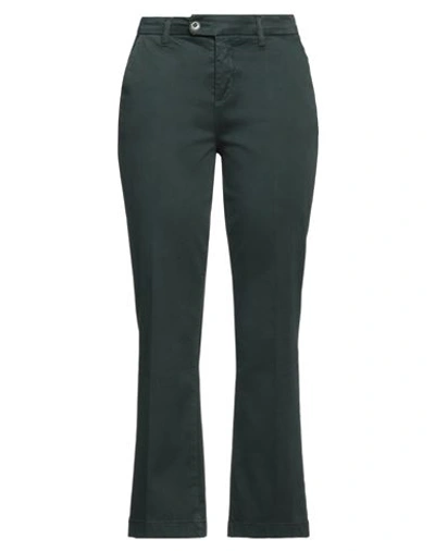 Noir'n'bleu Woman Pants Dark Green Size 31 Cotton, Elastane In Green
