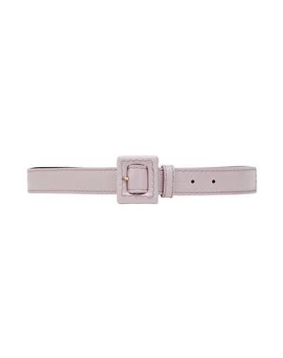 Shop 8 By Yoox Tone On Tone Geometric Buckle Leather Belt Woman Belt Lilac Size Xxl Bovine Leather In Purple