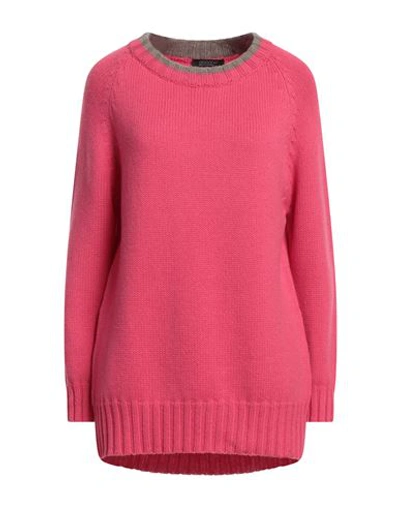 Shop Aragona Woman Sweater Fuchsia Size 8 Wool, Cashmere In Pink
