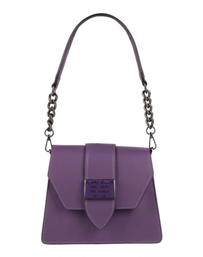 Shop Marc Ellis Woman Shoulder Bag Dark Purple Size - Soft Leather
