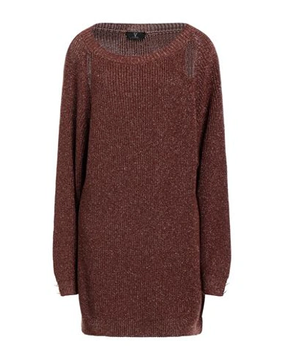 Shop Feleppa Woman Sweater Brown Size M Viscose, Metallic Fiber
