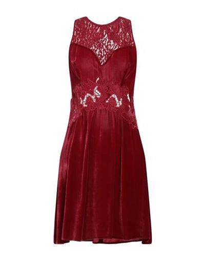 Ermanno Scervino Woman Midi Dress Brick Size 8 Viscose, Silk, Cotton, Polyamide In Red