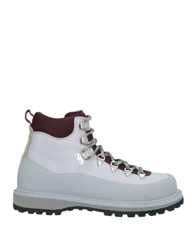 Shop Diemme Woman Ankle Boots Light Grey Size 8 Soft Leather, Textile Fibers