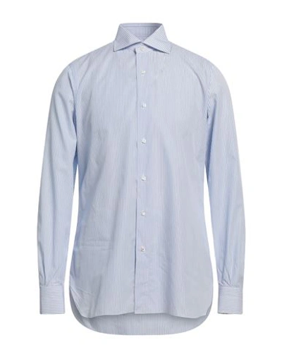 Shop Isaia Man Shirt Sky Blue Size 15 ¾ Cotton