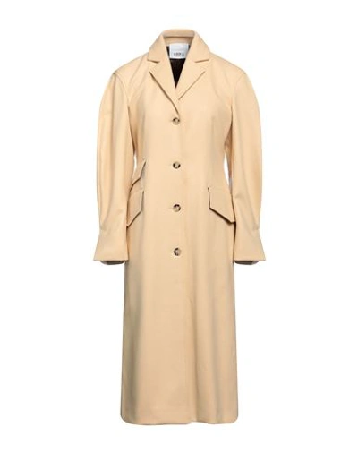 Shop Erika Cavallini Woman Coat Beige Size 4 Virgin Wool, Polyamide