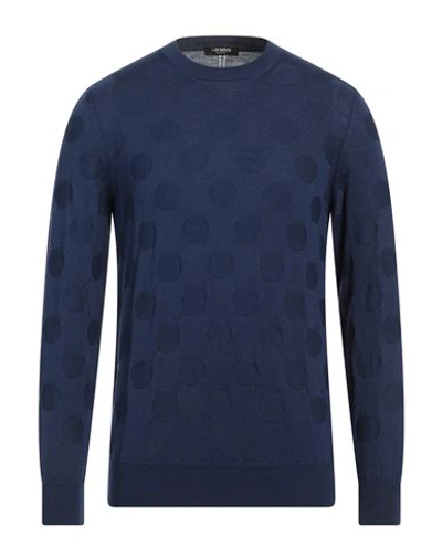 Shop +39 Masq Man Sweater Blue Size 40 Merino Wool