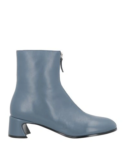 Shop Jeannot Woman Ankle Boots Slate Blue Size 6 Soft Leather
