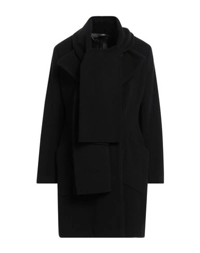 Shop Carla G. Woman Coat Black Size 10 Virgin Wool, Polyamide, Cashmere