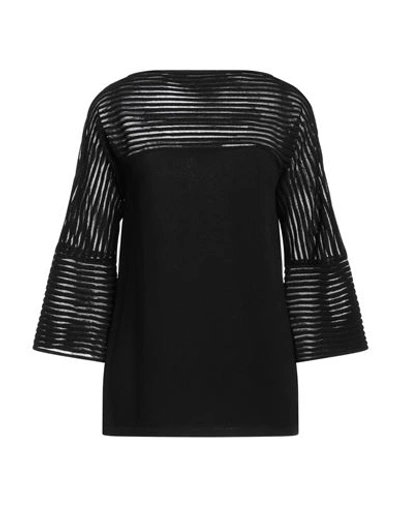 Alberta Ferretti Woman Sweater Black Size 6 Viscose, Polyamide In Black