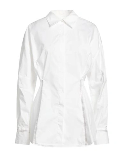Shop Dondup Woman Shirt White Size 8 Cotton, Elastane