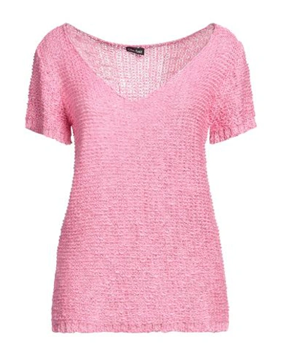 Charlott Woman Sweater Pink Size M Cotton, Viscose, Linen In Pink