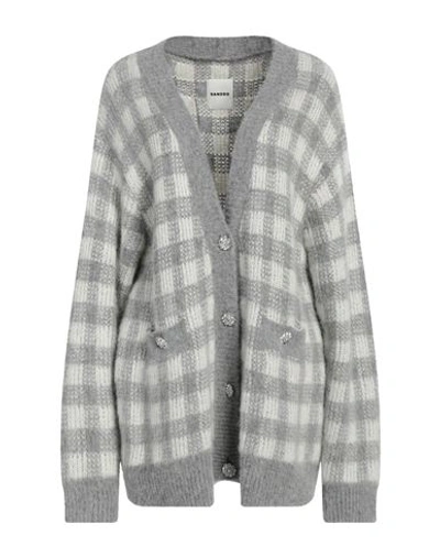 Sandro Woman Cardigan Grey Size 1 Acrylic, Polyamide, Alpaca Wool, Mohair Wool, Wool In Grey