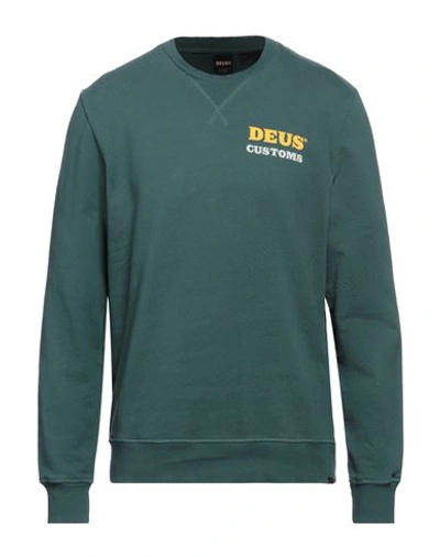 Shop Deus Ex Machina Man Sweatshirt Dark Green Size M Recycled Cotton