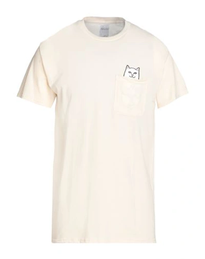Shop Ripndip Lord Nermal Pocket Tee Man T-shirt Cream Size L Cotton In White