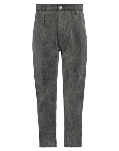 Shop Novemb3r Man Pants Lead Size 32 Cotton In Grey