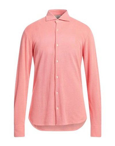 Shop Rossopuro Man Shirt Salmon Pink Size 15 ½ Cotton