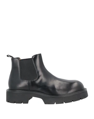 Sandro Man Ankle Boots Black Size 9 Soft Leather In Black
