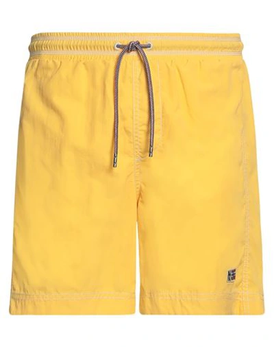 Shop Napapijri Man Swim Trunks Yellow Size Xs Polyamide