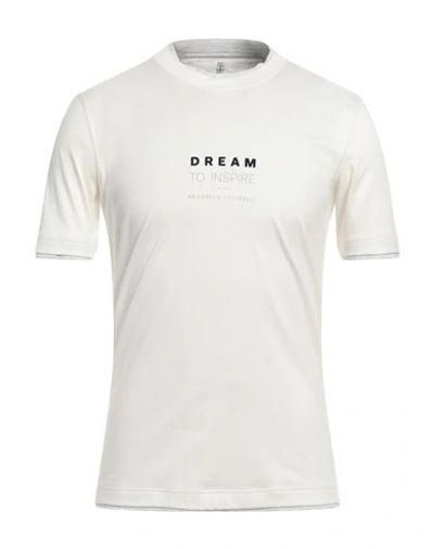 Shop Brunello Cucinelli Man T-shirt White Size S Cotton
