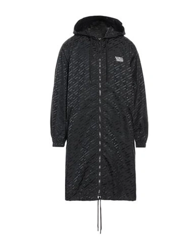 Shop Versace Man Overcoat & Trench Coat Black Size 38 Polyamide, Cotton