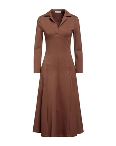 Shop Beatrice B Beatrice .b Woman Midi Dress Brown Size 8 Viscose, Polyamide, Elastane