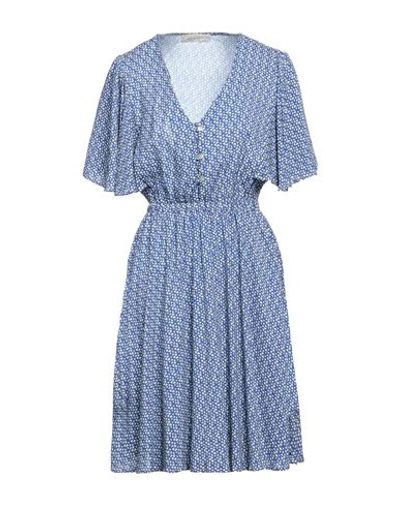 Cristina Gavioli Woman Midi Dress Blue Size 12 Viscose In Blue