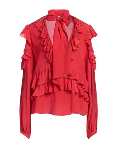 Shop Zuhair Murad Woman Top Red Size 12 Silk, Polyamide, Polyester, Nylon