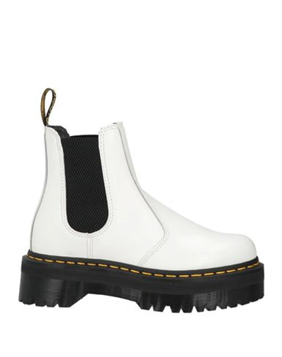 Dr. Martens' Dr. Martens Woman Ankle Boots White Size 6 Soft Leather In White
